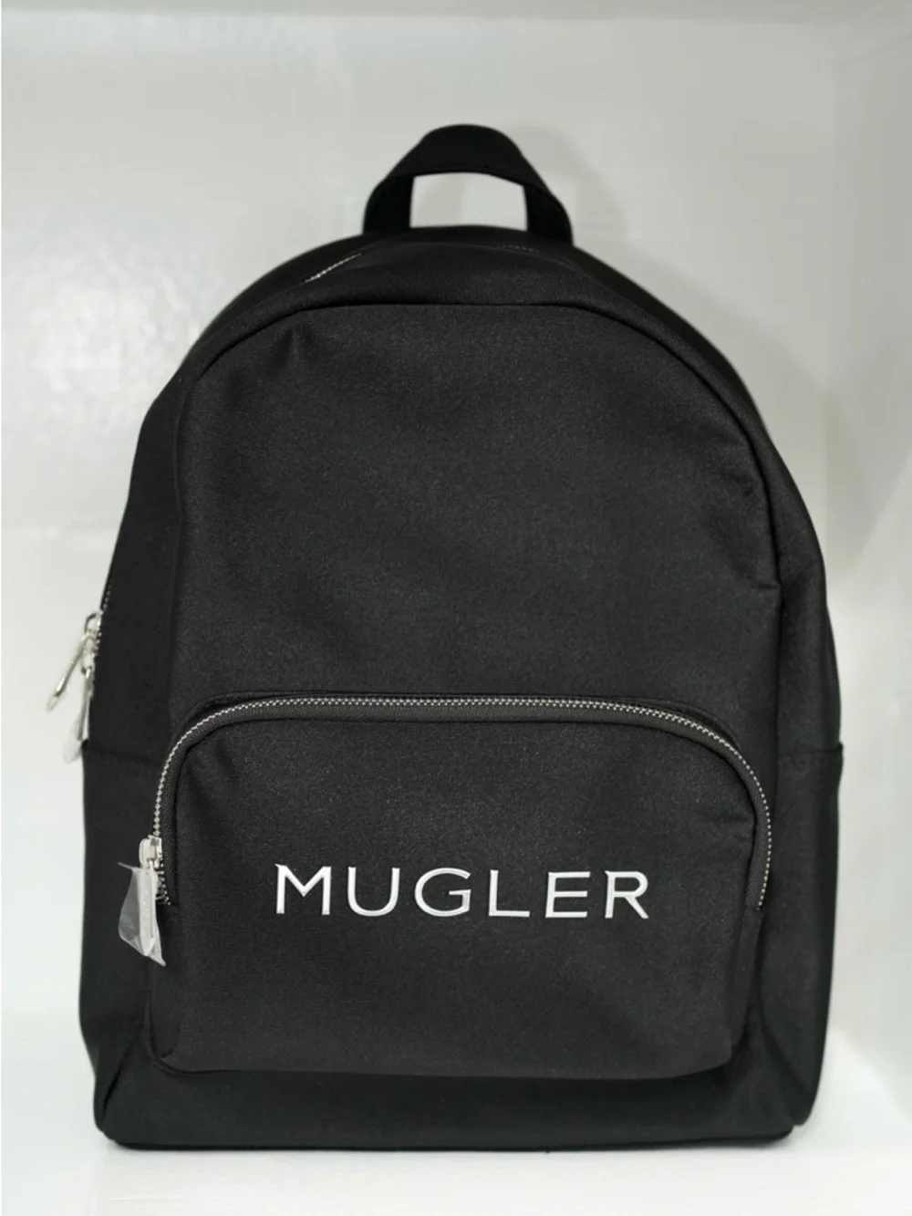 Mugler Black Neoprene Backpack with Silver Tone Accents + Logo NEW! VIP GIFT